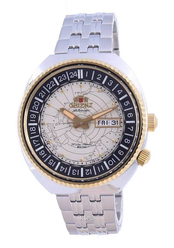 Orient World Map Revival Stainless Steel Automatic Diver's RA-AA0E01S19B 200M Men's Watch